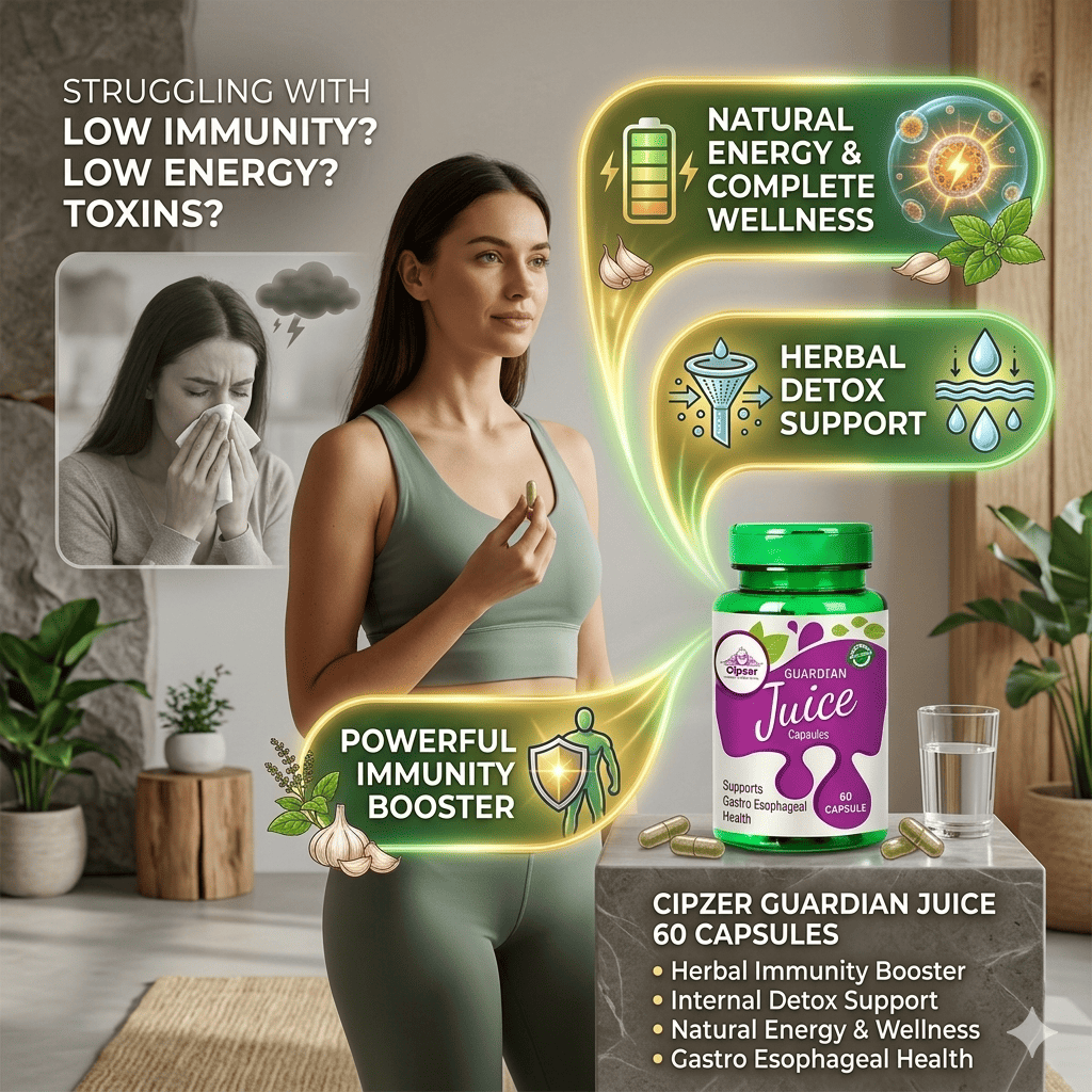 Cipzer Guardian Juice Capsules - Natural Digestive Comfort & Immune Defense (60 Capsules)