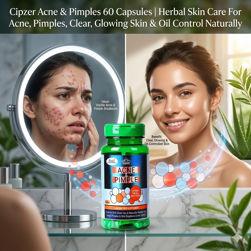 Cipzer Acne & Pimple Capsules for Clarifying Support - Herbal Blemish Control & Skin Purity (60 Capsules)