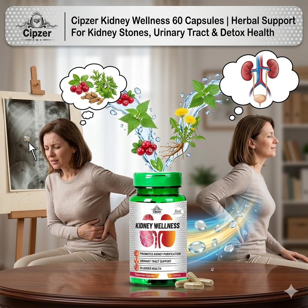 Cipzer Kidney Wellness Capsules - Natural Renal Vitality & Urinary Comfort (60 Capsules)
