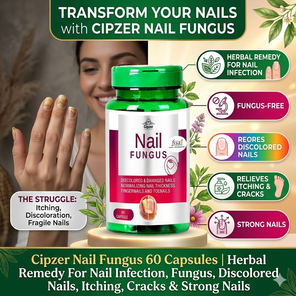 Cipzer Nail Wellness Capsules - Restorative Support for Nail Clarity & Strength (60 Capsules)