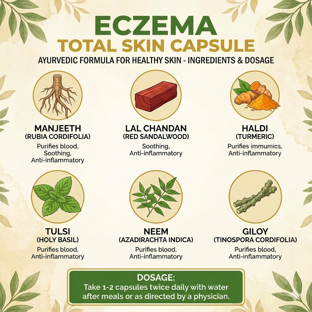 Cipzer Eczema Total Skin Capsules - Natural Skin Comfort & Irritation Support (60 Capsules)