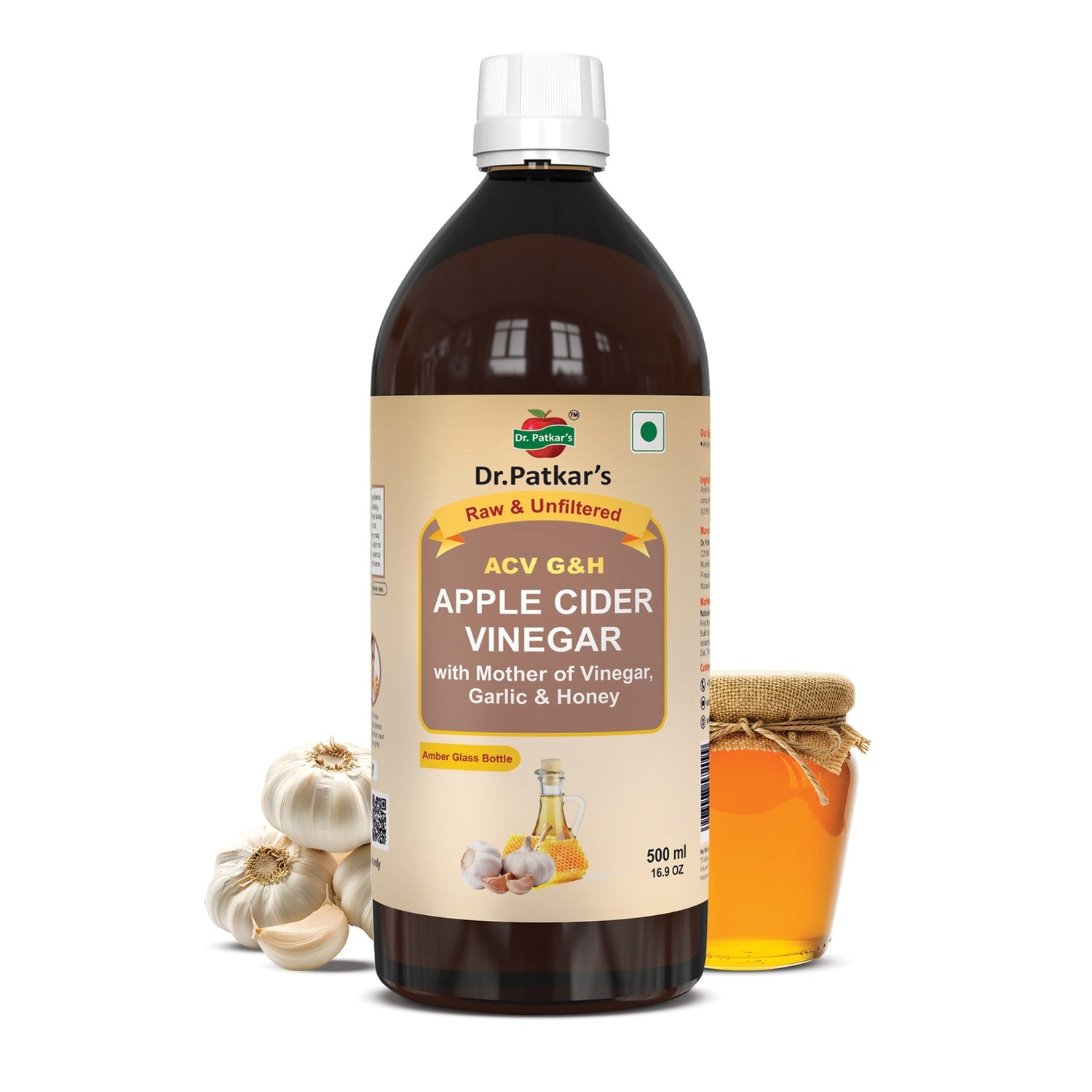 Dr. Patkar's Apple Cider Vinegar Garlic & Honey with the Mother (500ml Each)