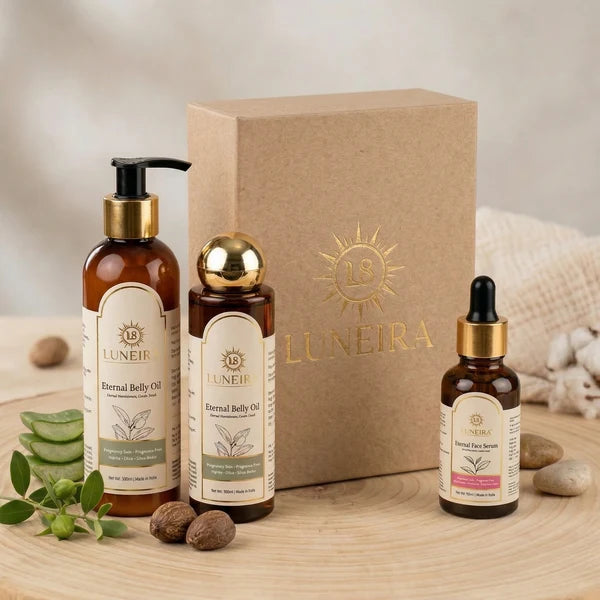 Luneira The Glow Ritual (Belly Oil + Face Serum + Face Wash)