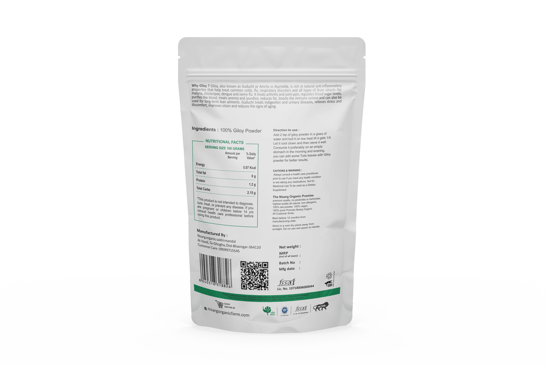 Nisarg Organic Farm Giloy Powder