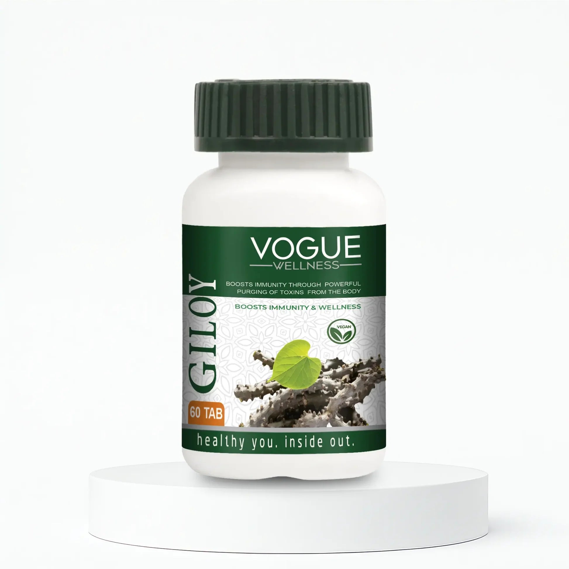 Vogue Wellness Giloy Tablets | Guduchi (Tinospora Cordifolia) Extract | Ayurvedic Herbal Supplement for Immunity Support, Antioxidant Protection & Daily Wellness | 60 Vegetarian Tablets