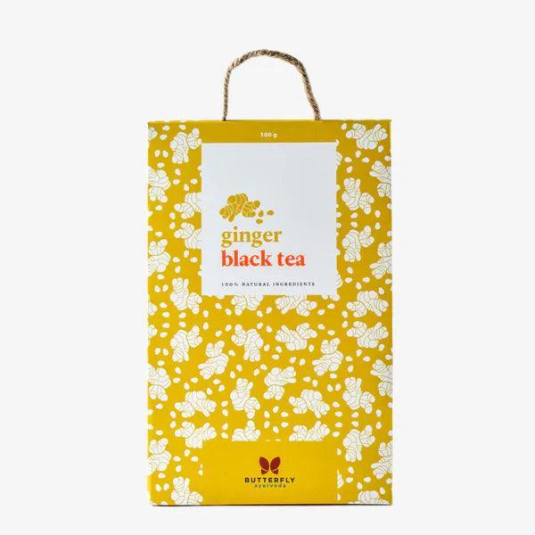 Butterfly Ayurveda Ginger Black Tea – Warming Herbal Blend for Digestive Comfort – 100g