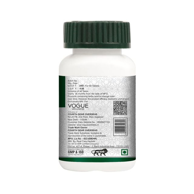Vogue Wellness Gokhshura Tablets | Tribulus Terrestris Extract | Ayurvedic Herbal Supplement for Men's Wellness, Strength, Stamina, Energy & Overall Vitality | 60 Vegetarian Tablets