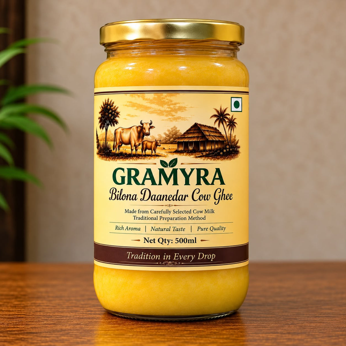 Gramyra Bilona Daanedar Cow Ghee - 500gms