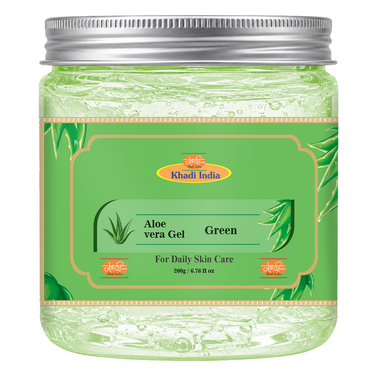 Khadi Care Herbal Aloevera Gel with Liquorice & Cucumber Extracts (Green) - 200g