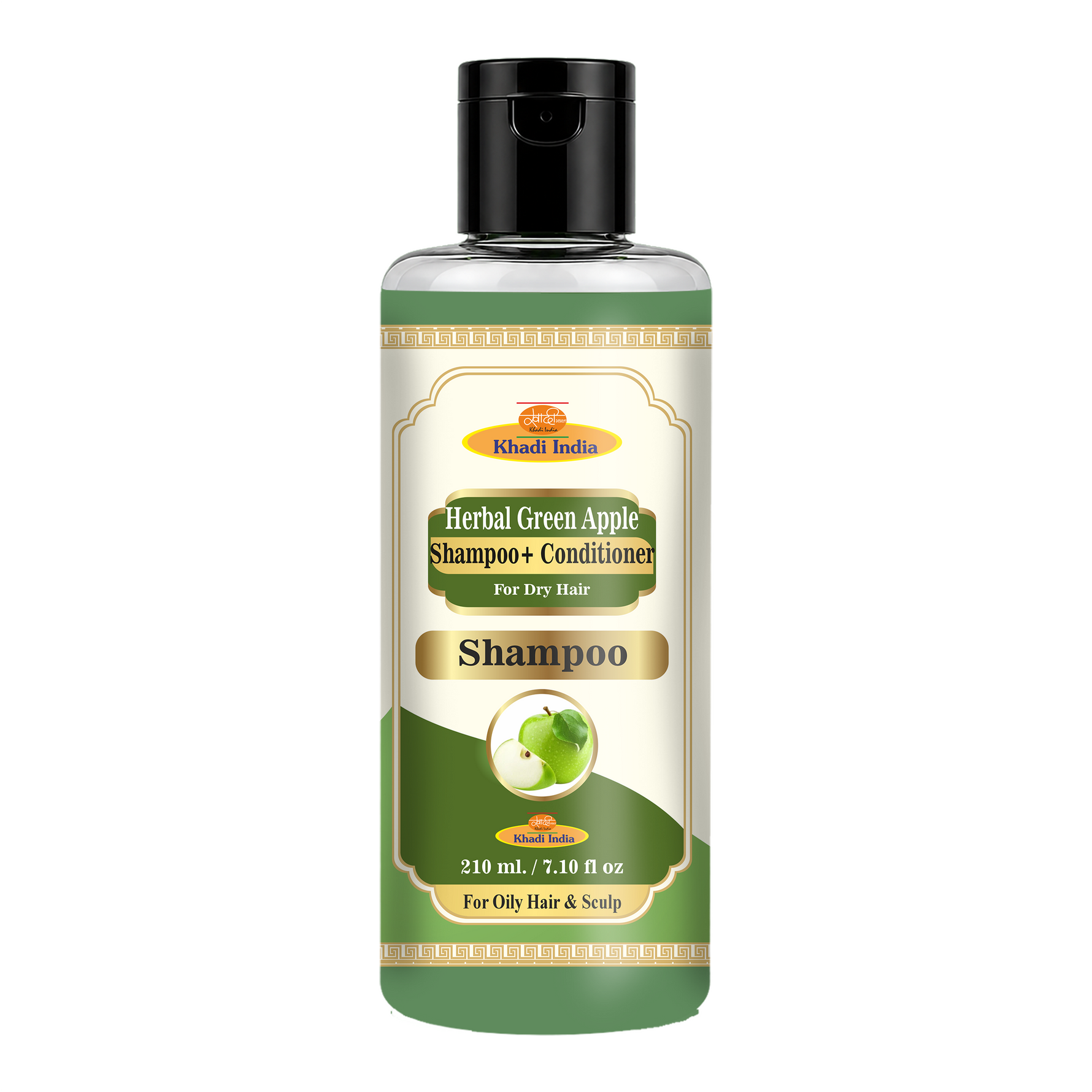 Khadi Care Herbal Green Apple Shampoo + Conditioner for Volume & Shine - 210ml