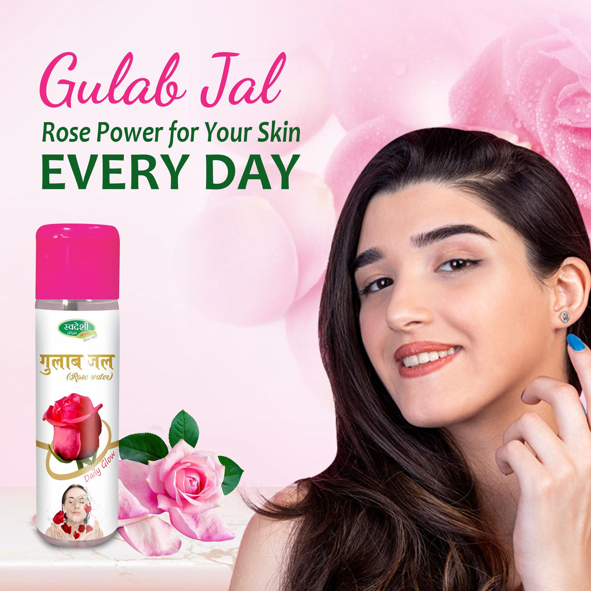 Pack of 3 Rose Water 100ml for Face & Skin for Hydration, Freshness, Glowing Skin & Daily Skincare.