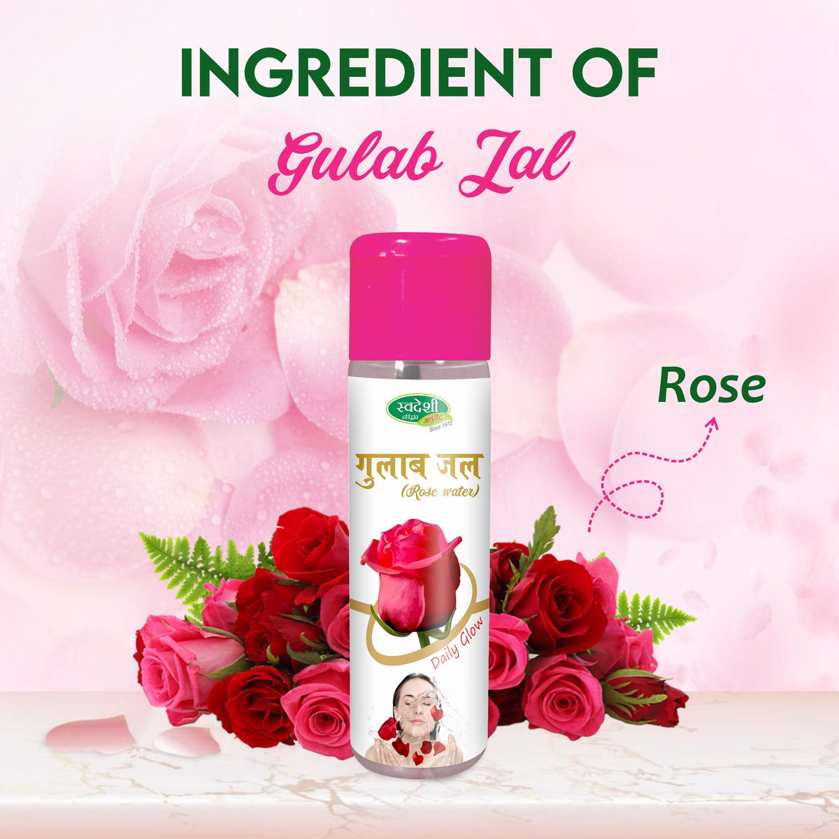 Pack of 2 Rose Water 100ml for Face & Skin  for Hydration, Freshness, Glowing Skin & Daily Skincare.