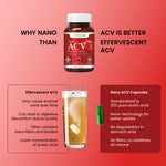 Zeroharm Apple Cider Vinegar Capsules 500 mg with 20% Acetic Acid - Supports Metabolism & Cravings, Appetite - Promotes Gut Health, Digestion & Weight Management - Natural Nano ACV for Men & Women - 60 Capsules