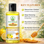 Bhudevam Naturals Khadi Honey Lemon Shampoo for Dandruff Control & Fresh, Healthy Hair- 210ML