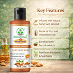 Bhudevam Naturals Khadi Honey Almond Shampoo for Soft, Silky & Shiny Hair- 210ML