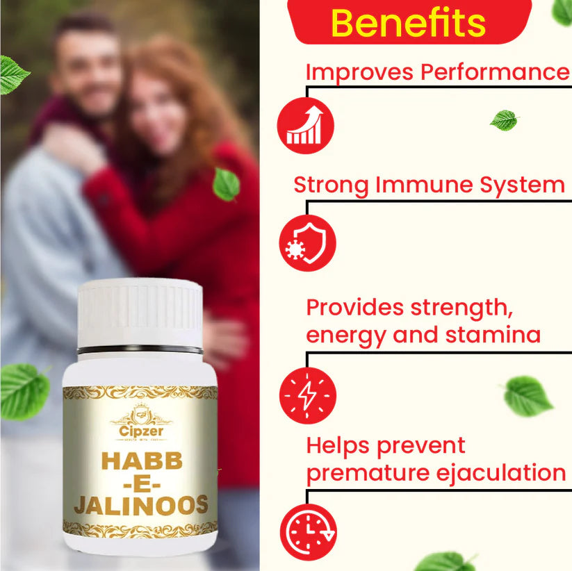 Cipzer Habb-E-Jalinoos Pill - 20 Pills | Unani Remedy for Nervous Weakness, Brain Strength & Vitality Support