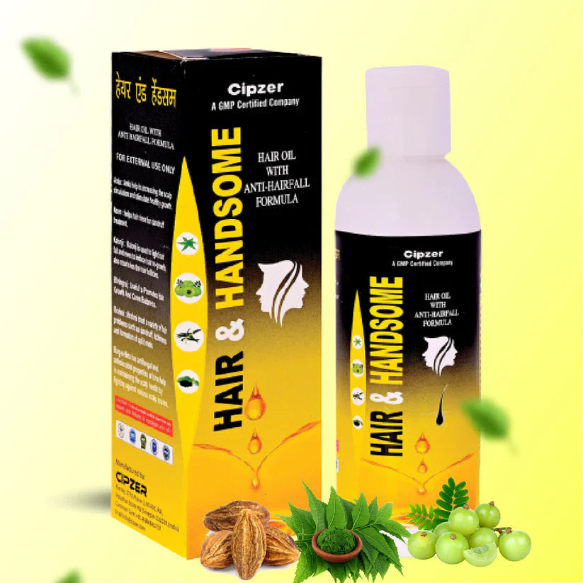 Cipzer Hair & Handsome Oil - 100ML | Herbal Hair Growth, Strength, Shine & Scalp Nourishment