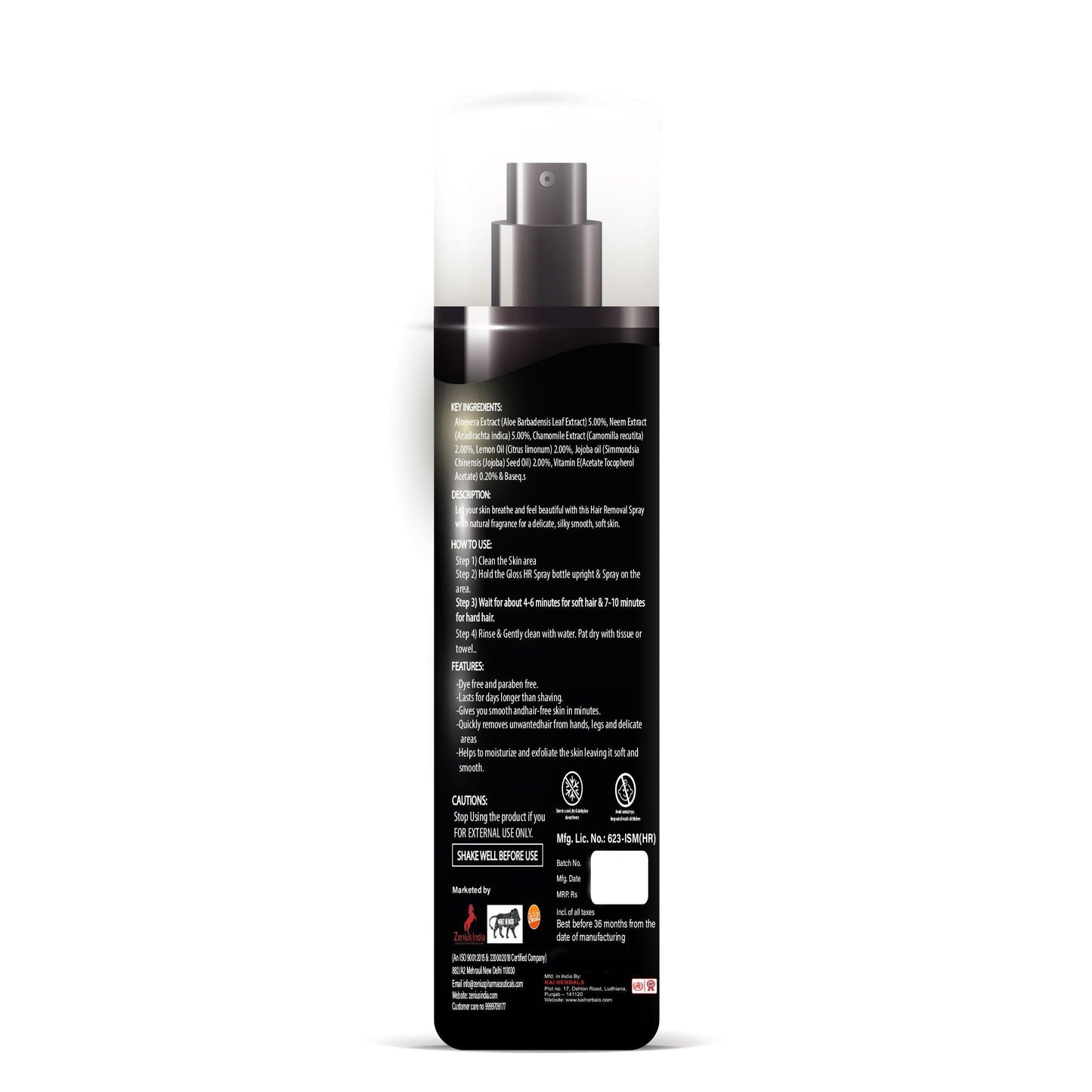 Zenius Hair Removal Spray for Women & Men