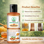 Bhudevam Naturals Khadi Honey Almond Shampoo for Soft, Silky & Shiny Hair- 210ML