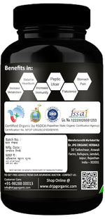 Dr. JPG Organic Harad/Haritaki Powder capsules 500mg, 120 Veg. INDIA Organic Certified.