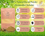 Dr. JPG Organic Natural Harad/Haritaki Fruit Powder-100g / Terminalia Chebula. (Pack Of 1)
