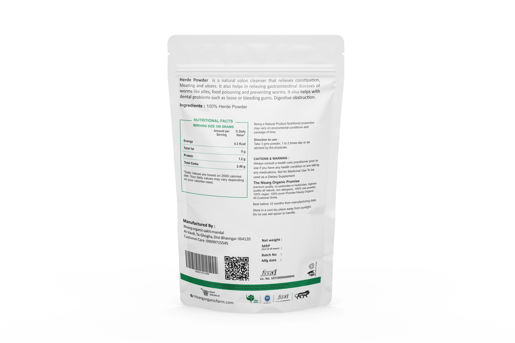 Nisarg Organic Farm Harde/ Haritaki Powder
