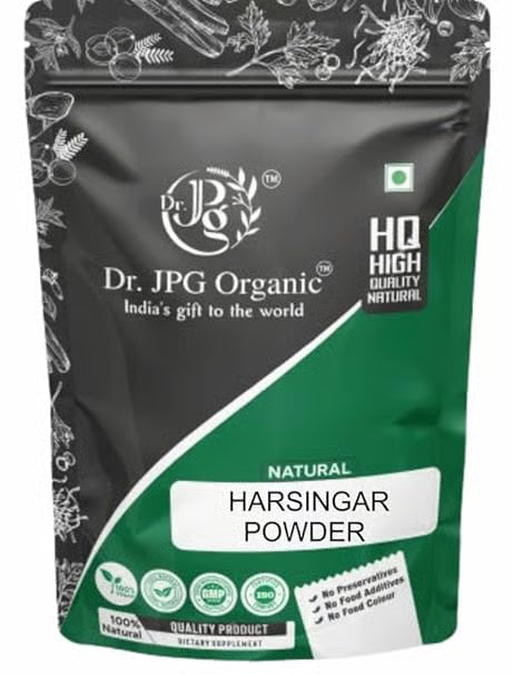 DR. JPG Organic Natural Harsingar Leaves Powder (200g) | Pure Parijaat / Night-Flowering Jasmine Leaf Powder | Nyctanthes Arbor-tristis