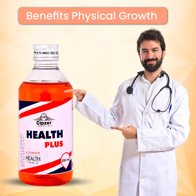 Cipzer Health Plus Syrup - 200ml | Herbal Energy, Immunity, Appetite & Overall Health Tonic