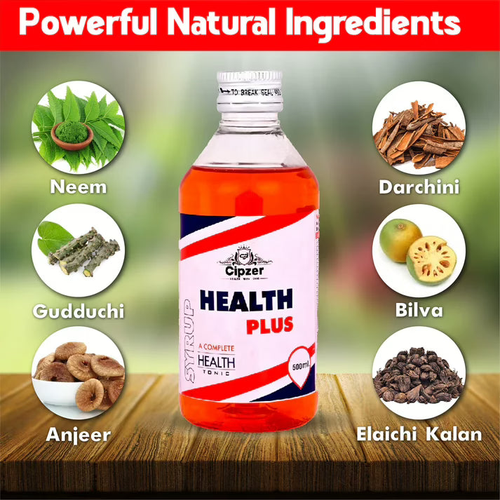 Cipzer Health Plus Syrup - 500ml | Benefits For Immunity And Overall Health For Male And Women