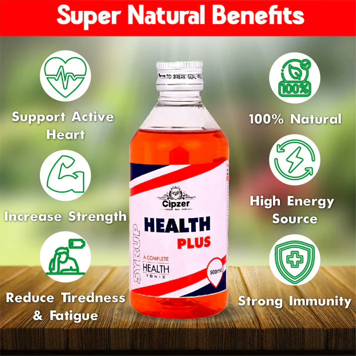 Cipzer Health Plus Syrup - 500ml | Benefits For Immunity And Overall Health For Male And Women