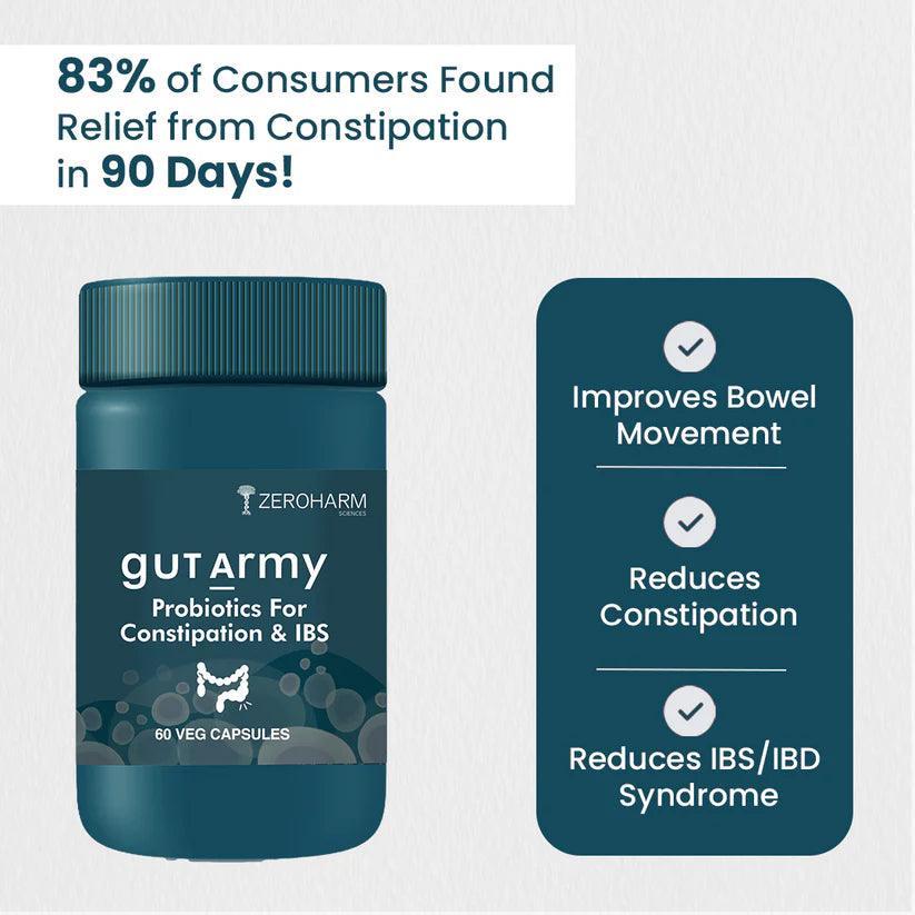 Zeroharm Gut Army Constipation IBS Capsules - 60 Capsules