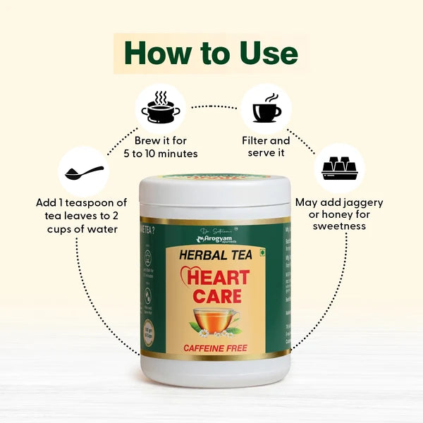 Arogyam Herbal Tea Heart Care – Caffeine-Free Herbal Tea for Heart & Cardiovascular Wellness Support