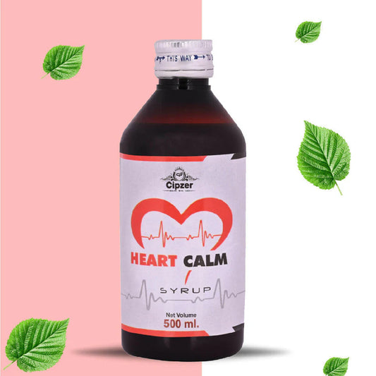 Cipzer Heart Calm Syrup - 500ml | Herbal Tonic for Heart Health, BP Control, Stress & Stamina