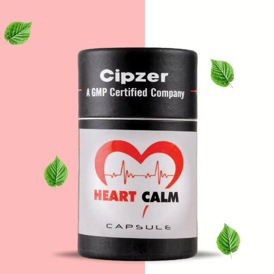 Cipzer Heart Calm Capsule - 60 Capsules | Herbal Support for Heart Health, BP Control & Stress Relief
