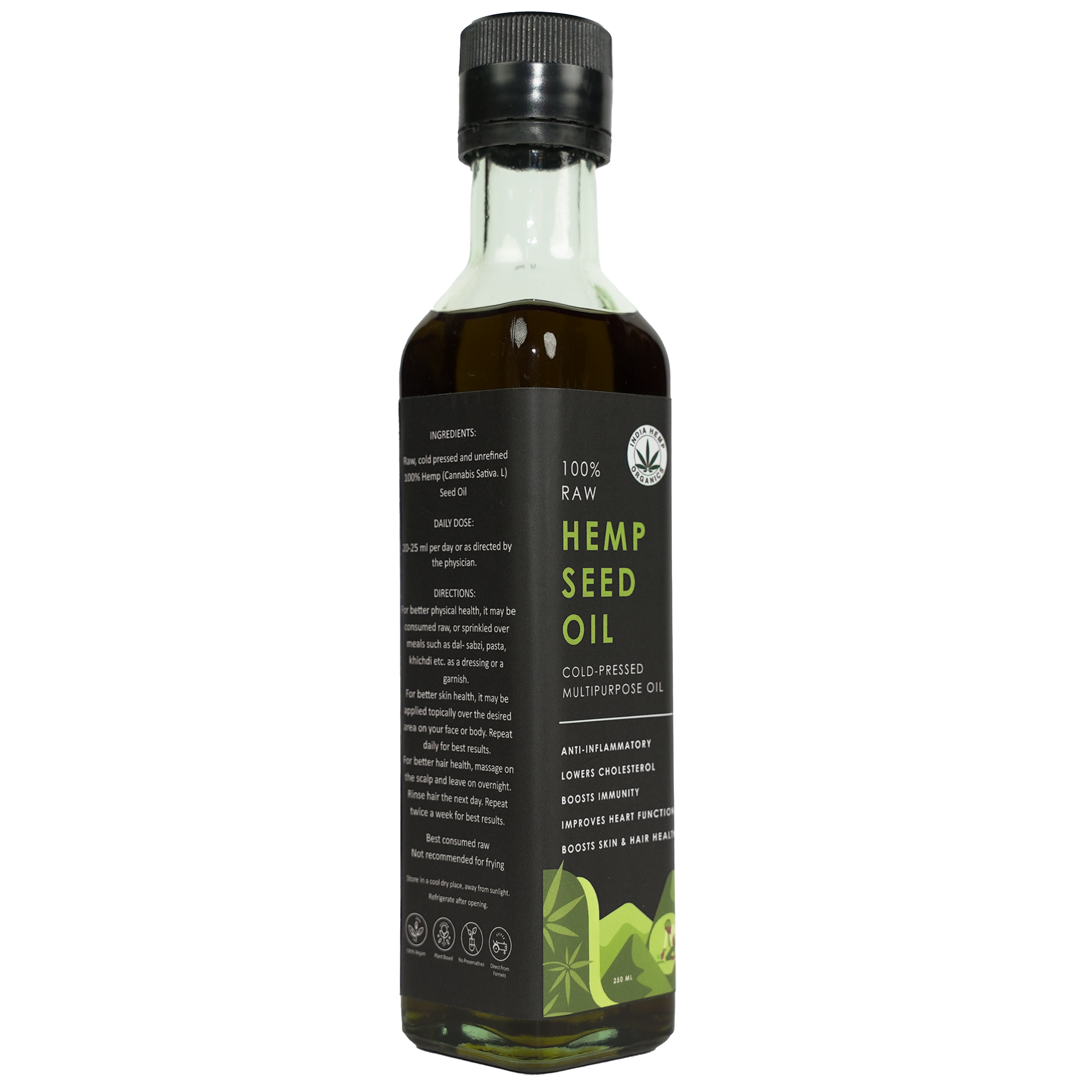 India Hemp Organics Hemp Seed Oil (250ml)