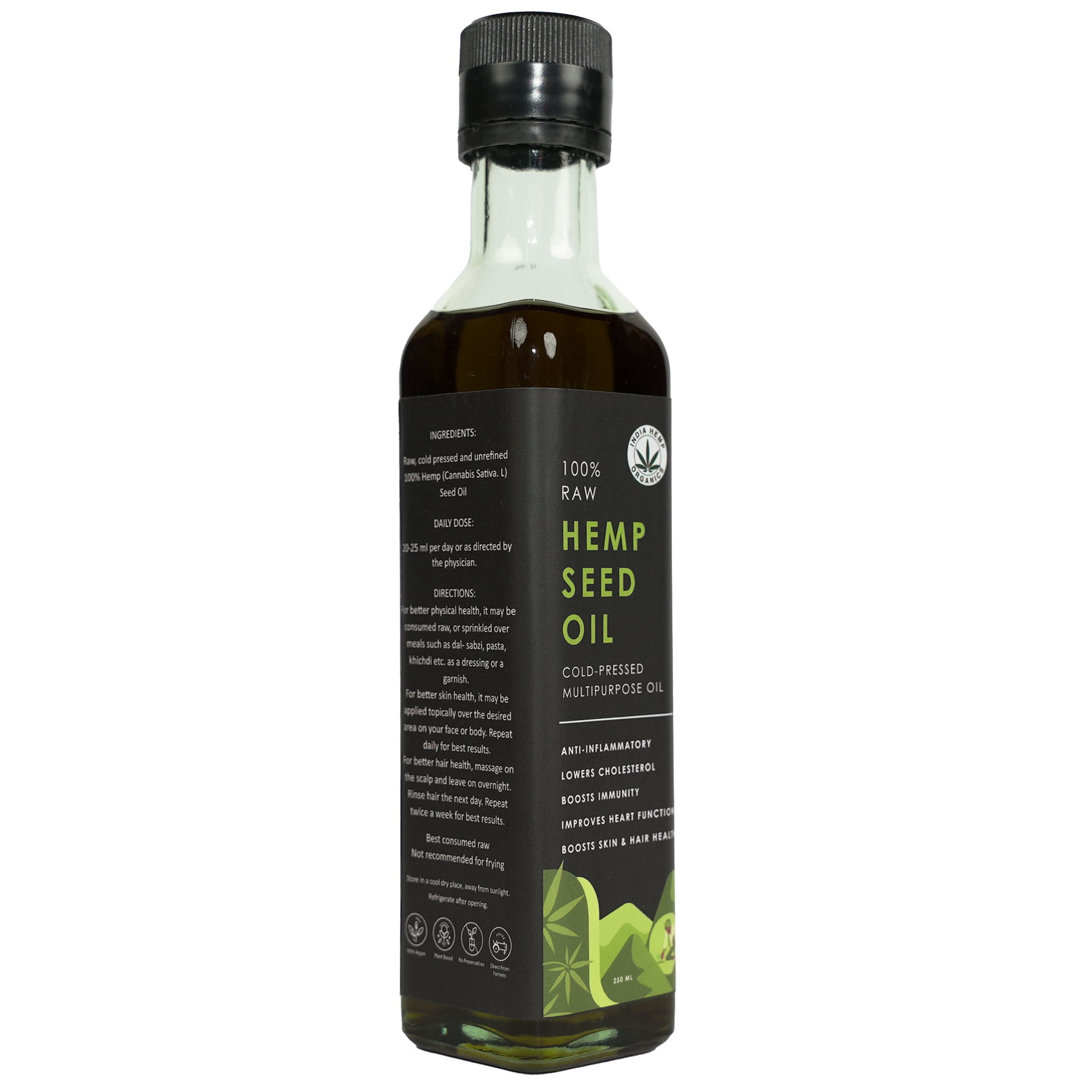 India Hemp Organics Hemp Seed Oil (250ml)
