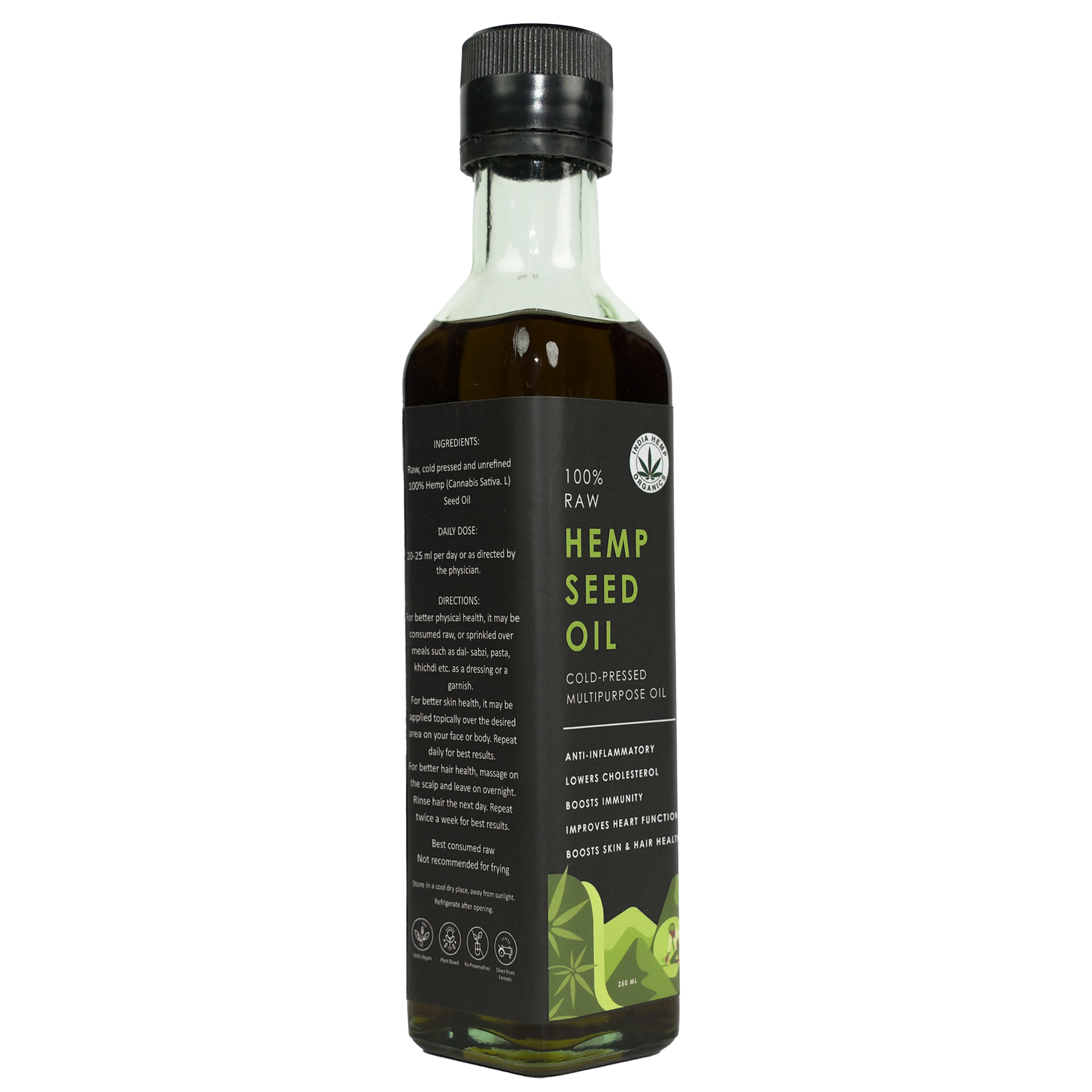India Hemp Organics Hemp Seed Oil (250ml)