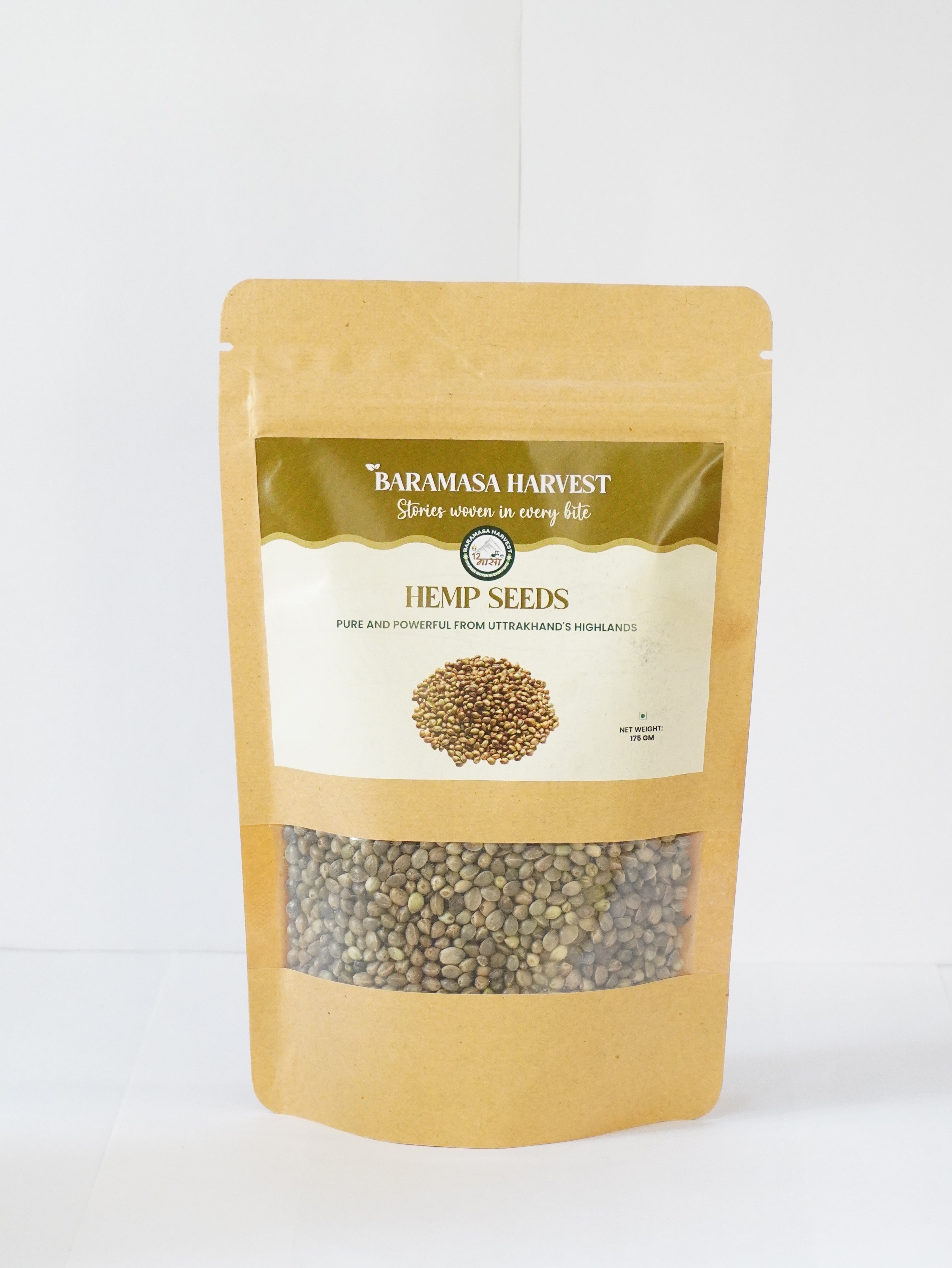 Baramasa Harvest Hemp Seeds (150g) | Raw Himalayan Hemp Hearts | High Plant Protein & Ideal 3:1 Omega-6 to Omega-3 Ratio