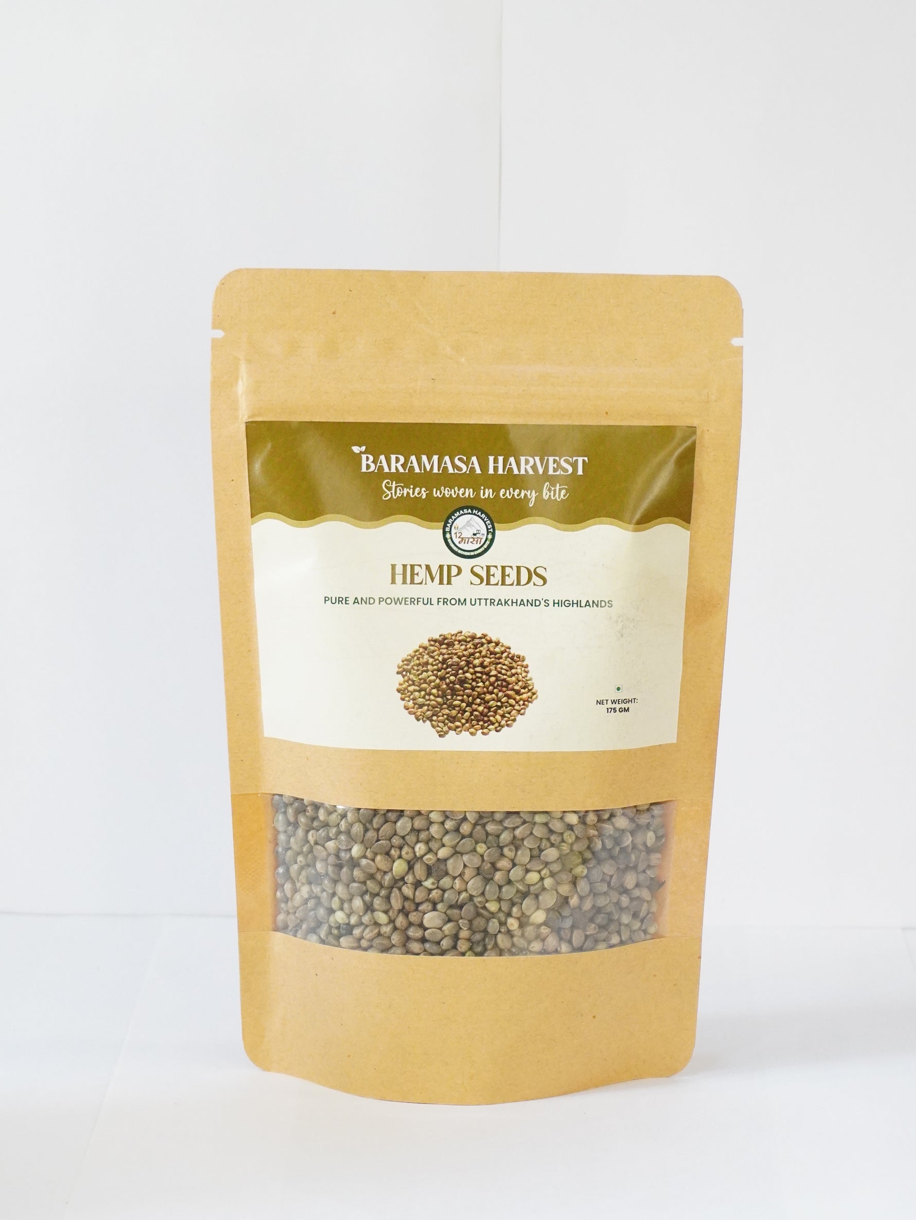 Baramasa Harvest Hemp Seeds (150g) | Raw Himalayan Hemp Hearts | High Plant Protein & Ideal 3:1 Omega-6 to Omega-3 Ratio
