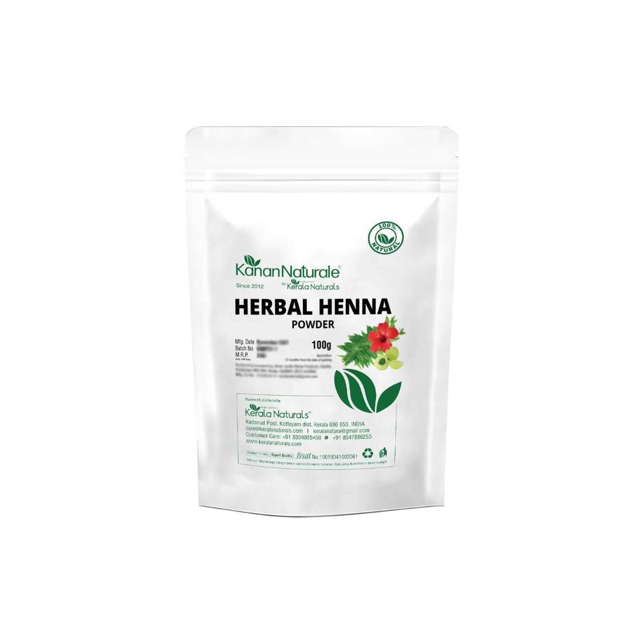 Kerala Naturals Herbal Henna Powder 100g