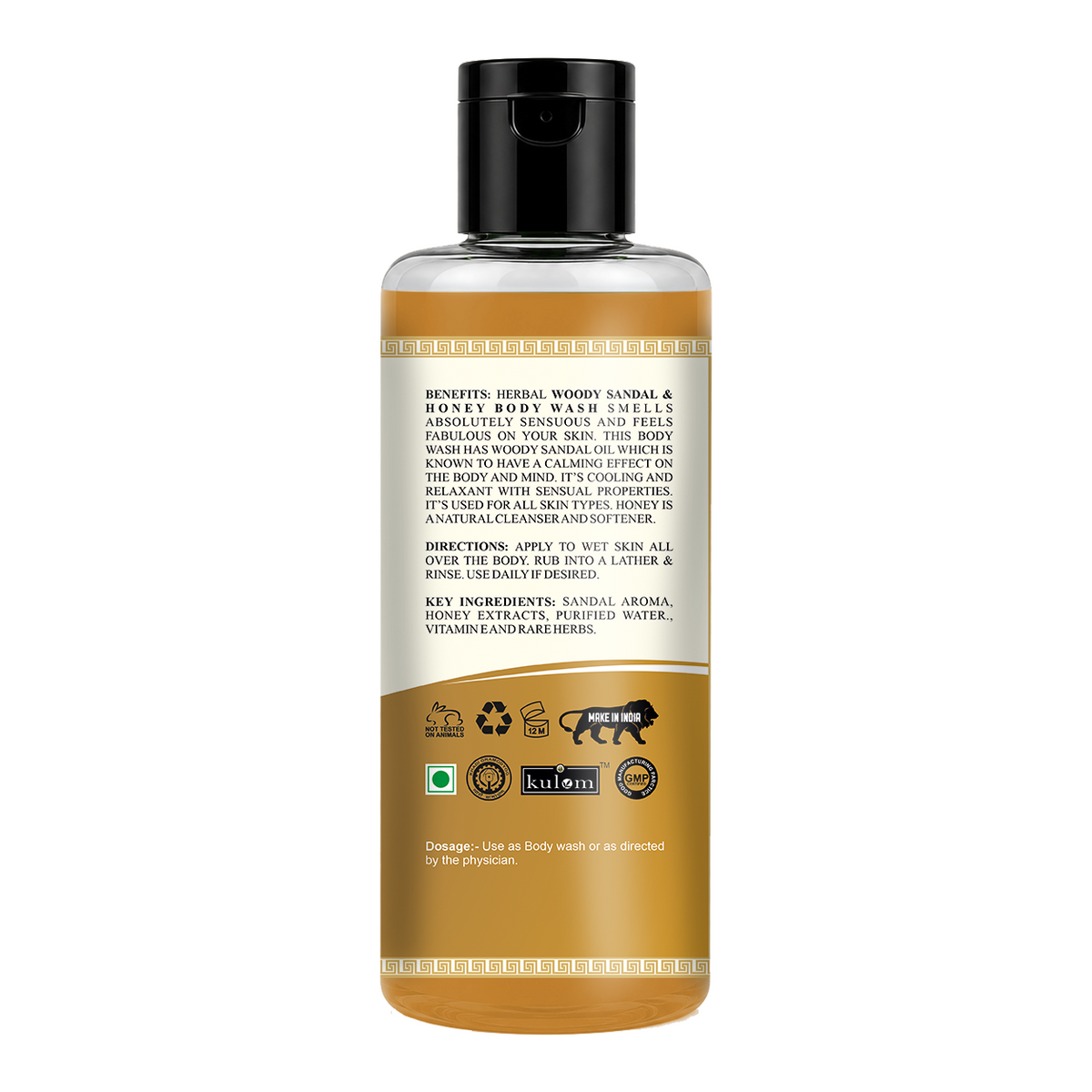 Khadi Care Herbal Woody Sandal & Honey Body Wash - 210ml