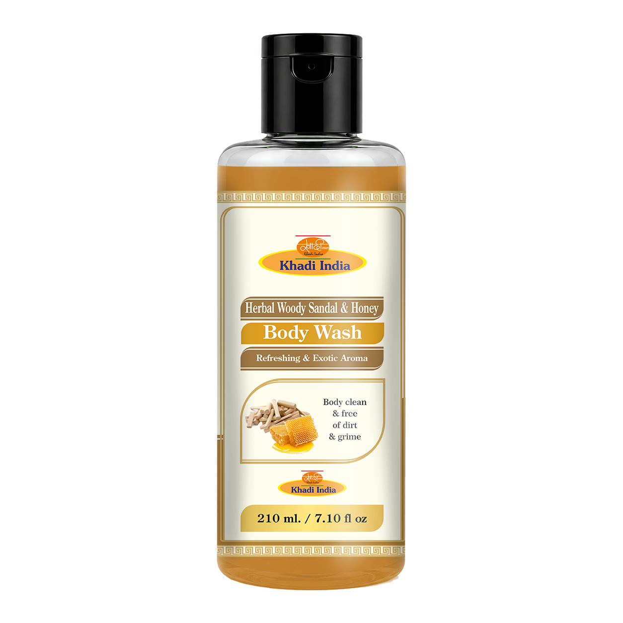 Khadi Care Herbal Woody Sandal & Honey Body Wash - 210ml