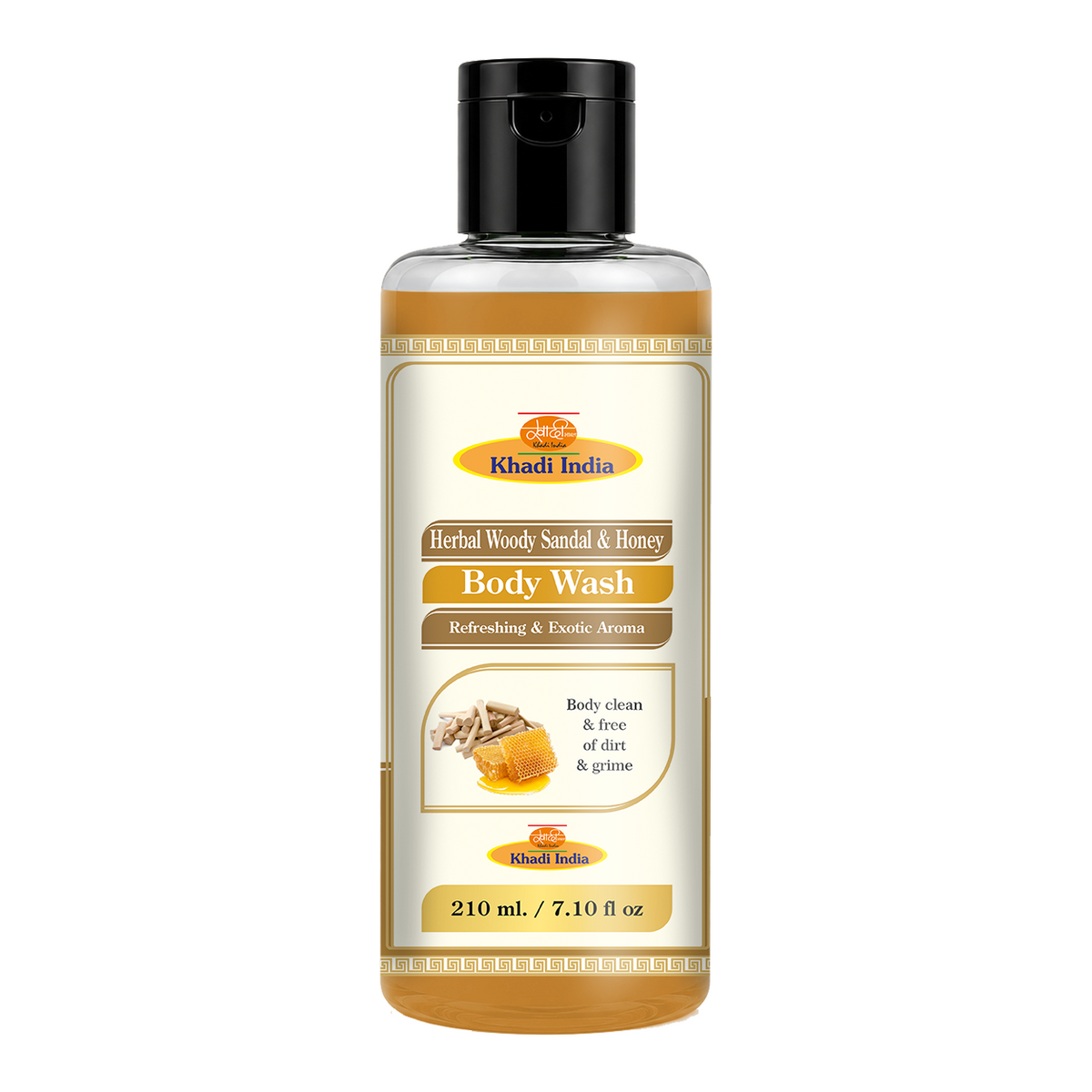 Khadi Care Herbal Woody Sandal & Honey Body Wash - 210ml
