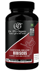 Dr. JPG Organic Hibiscus Capsules 60 Veg. Capsules | INDIA ORGANIC Certified (Pack Of 1)
