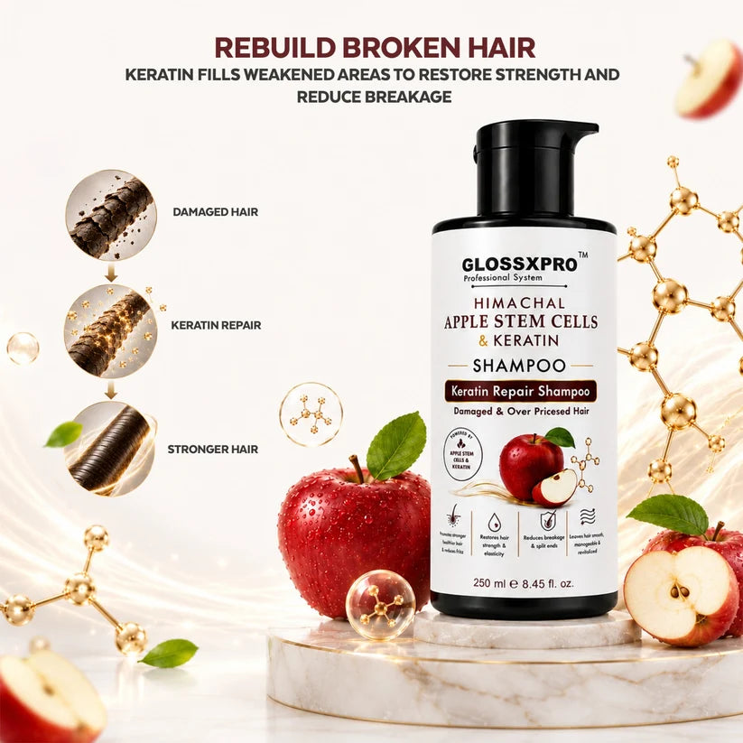 GLOSSXPRO Professional Himachal Apple Stem Cells & Keratin Shampoo 250ML