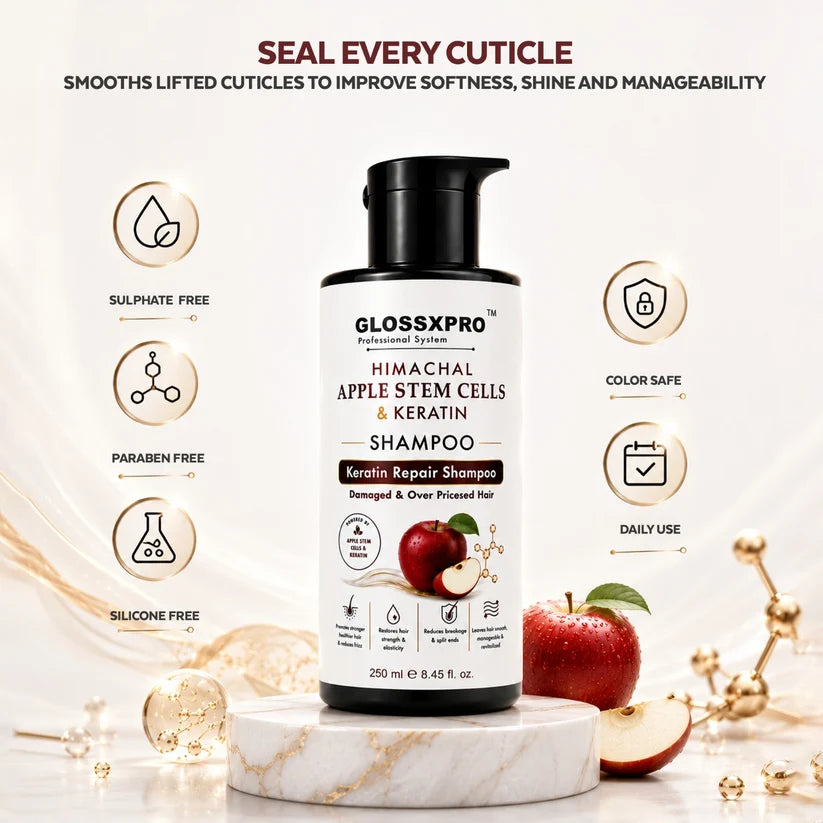 GLOSSXPRO Professional Himachal Apple Stem Cells & Keratin Shampoo 250ML