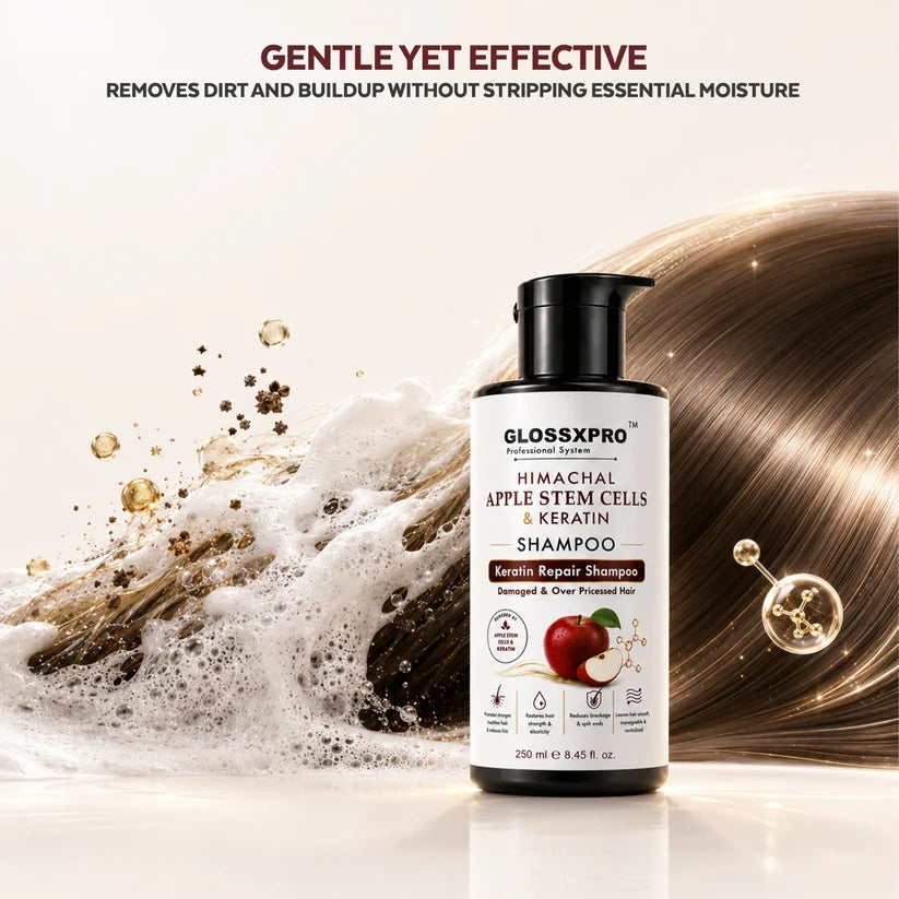 GLOSSXPRO Professional Himachal Apple Stem Cells & Keratin Shampoo 250ML