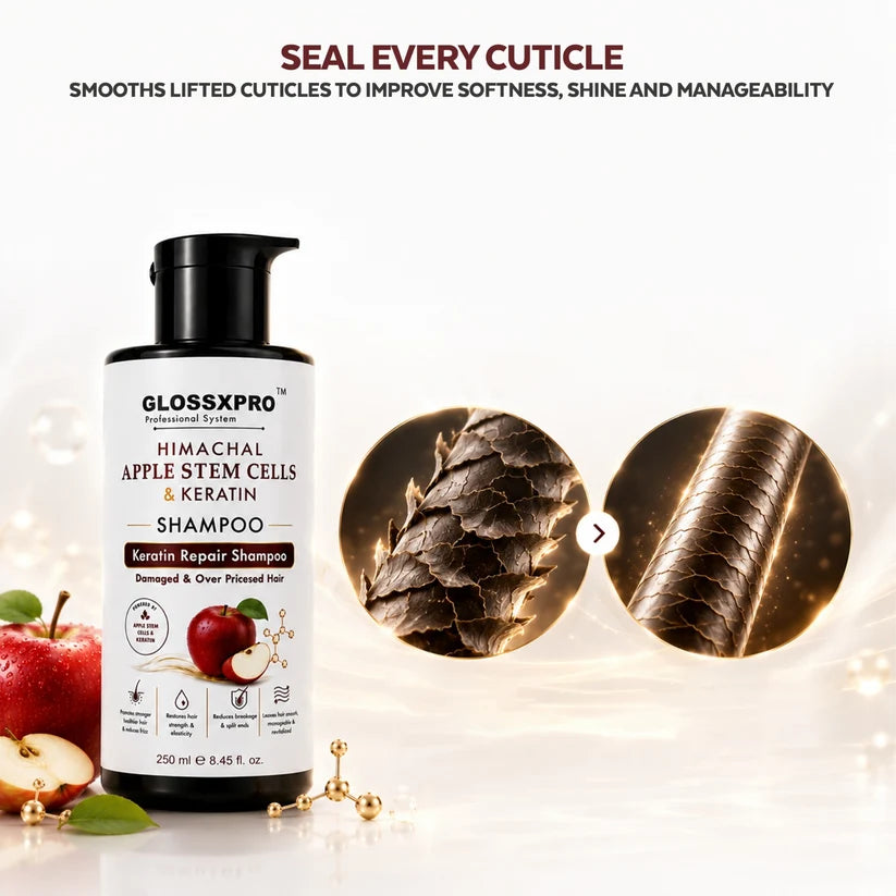 GLOSSXPRO Professional Himachal Apple Stem Cells & Keratin Shampoo 250ML