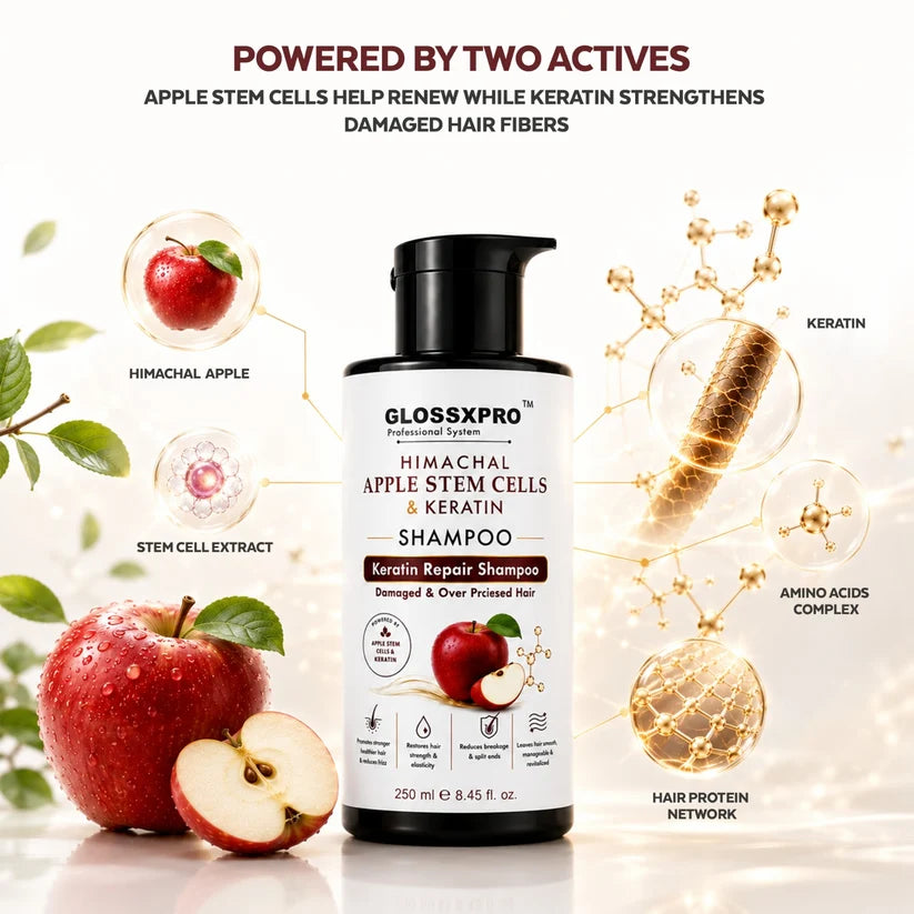 GLOSSXPRO Professional Himachal Apple Stem Cells & Keratin Shampoo 250ML