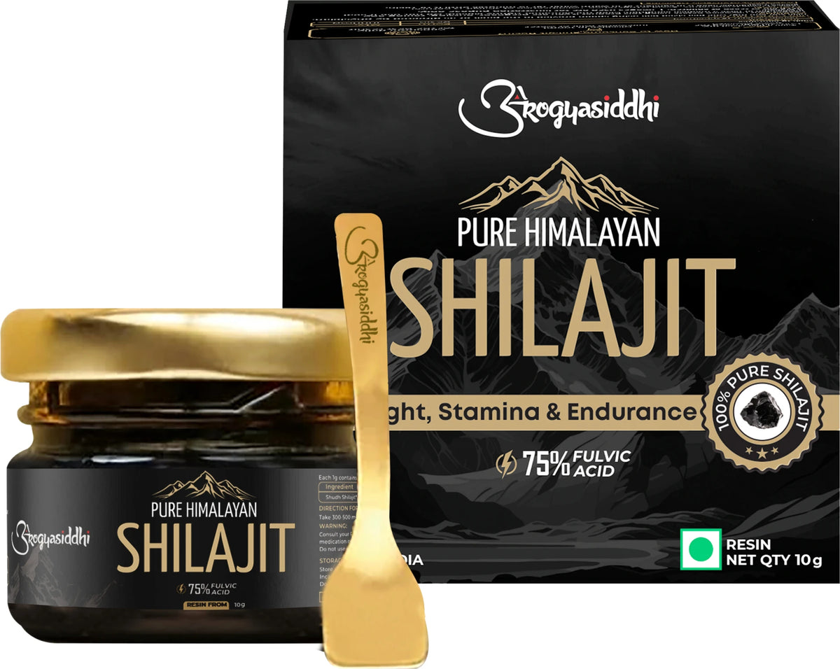 Arogyasiddhi Pure Himalayan Shilajit Resin | 75% Fulvic Acid | Lab Report Included | 10 g